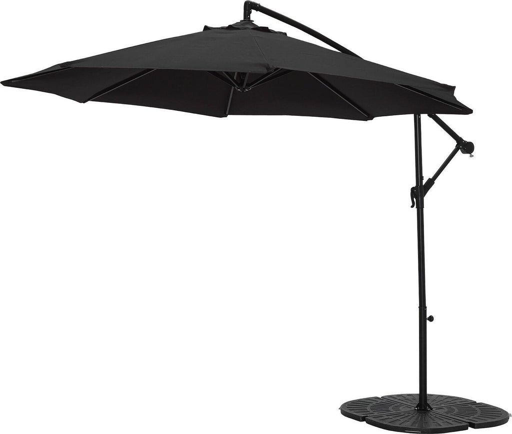 2.5m Overhanging Garden Parasol - Black ( B Grade 11826 )