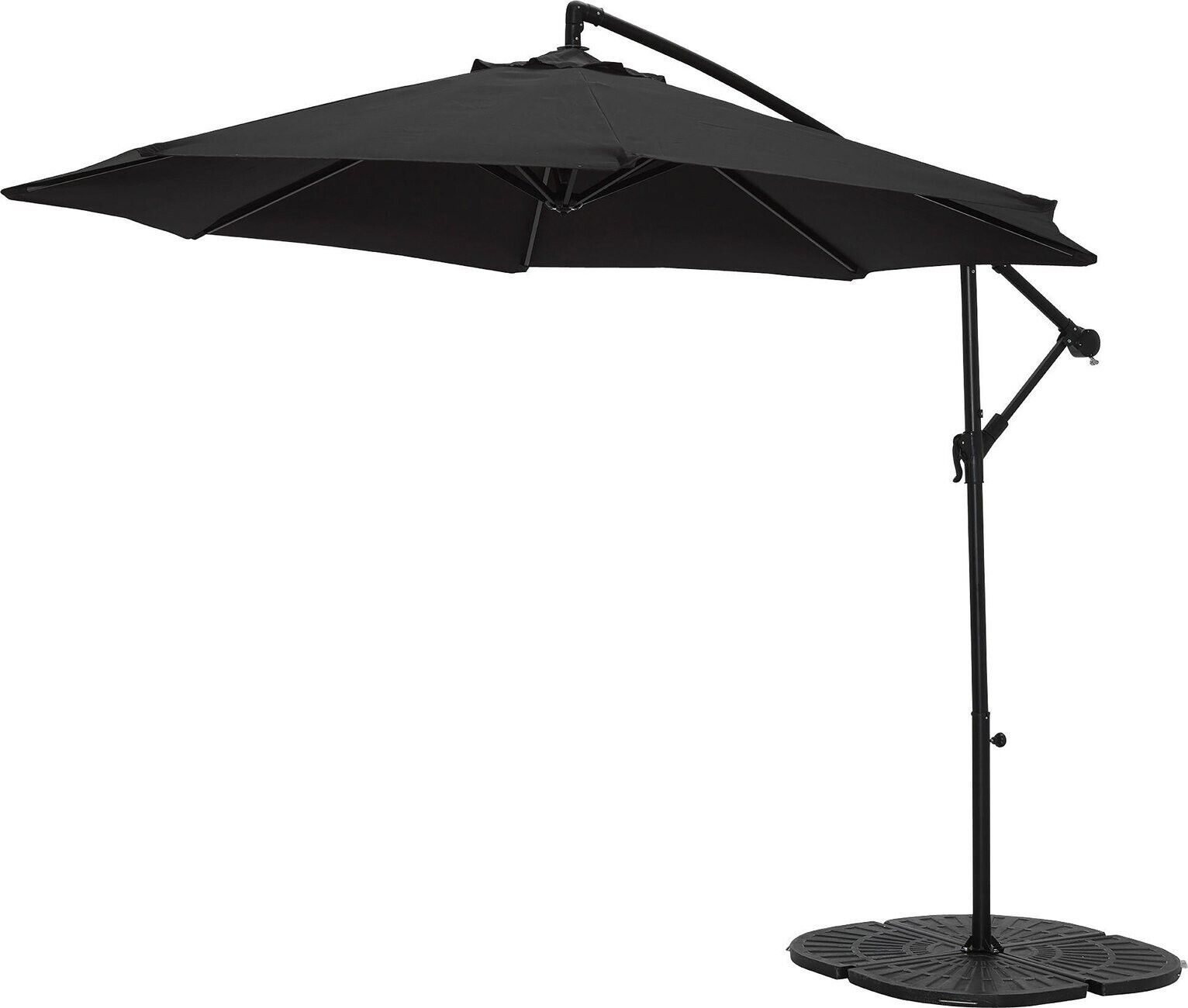 2.5m Overhanging Garden Parasol - Black ( B Grade 11826 )