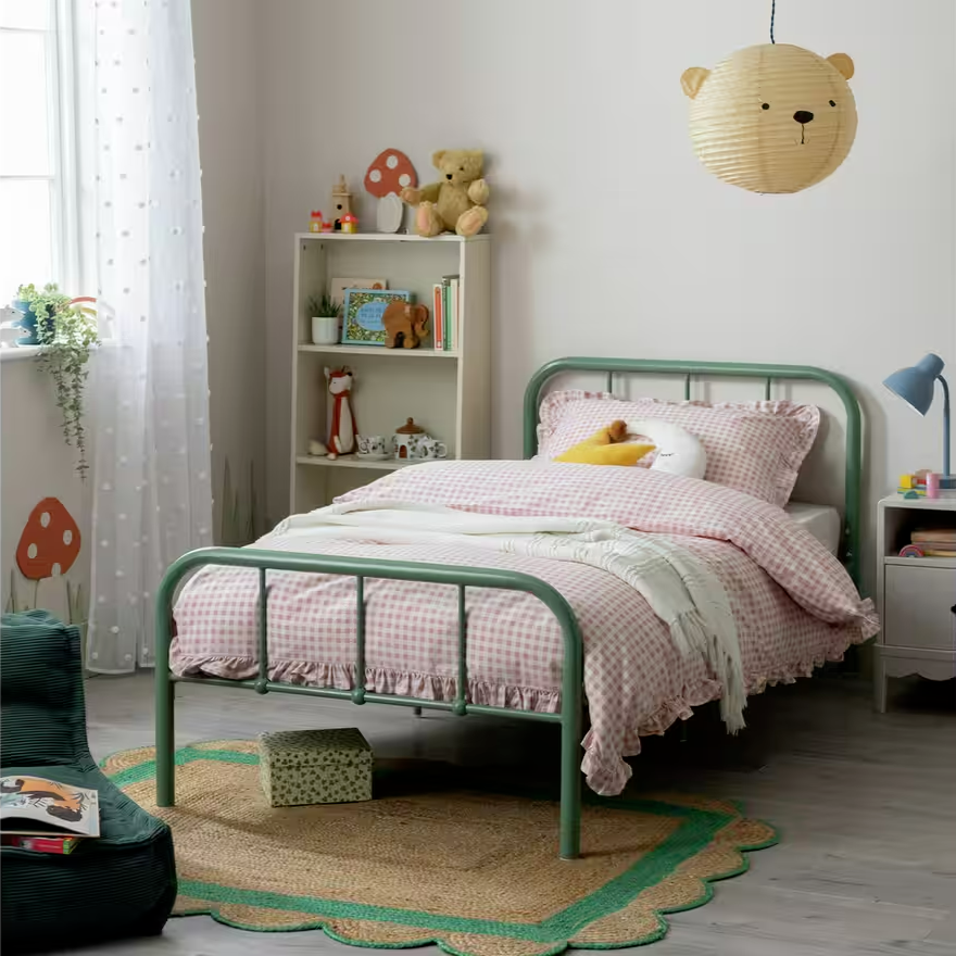 Charlie Single Metal Bed Frame - Green