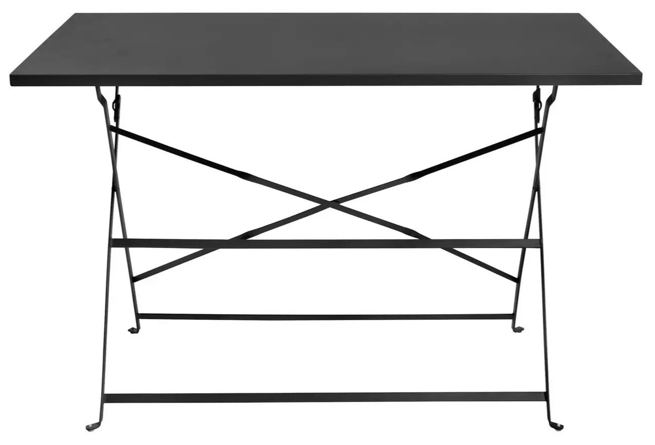 Habitat Eve 4 Seater Folding Metal Patio Set Black | Outdoor Garden Table Chairs
