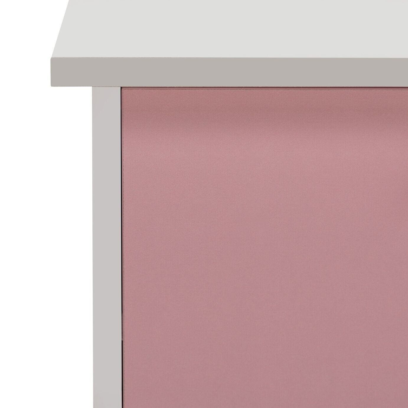 Kids Malibu 3 Drawers Desk - Pink & White