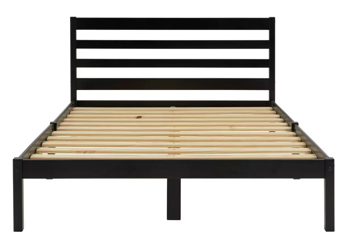 Kaycie Double Wooden Bed Frame - Black ( B Grade 38311 - 38312 )