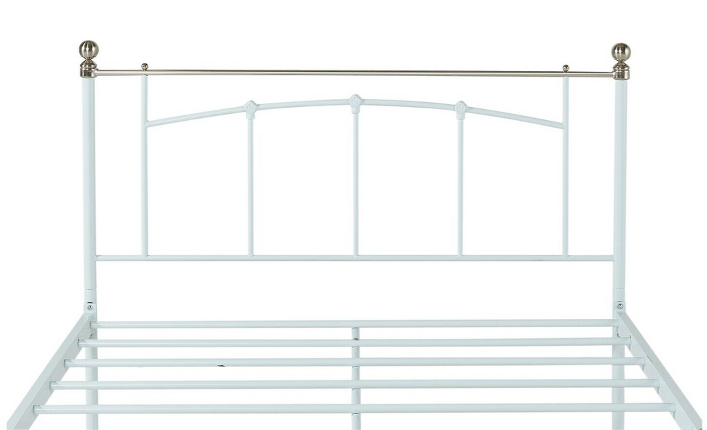 Yani Small Double Metal Bed Frame - White | Classic  Underbed Storge