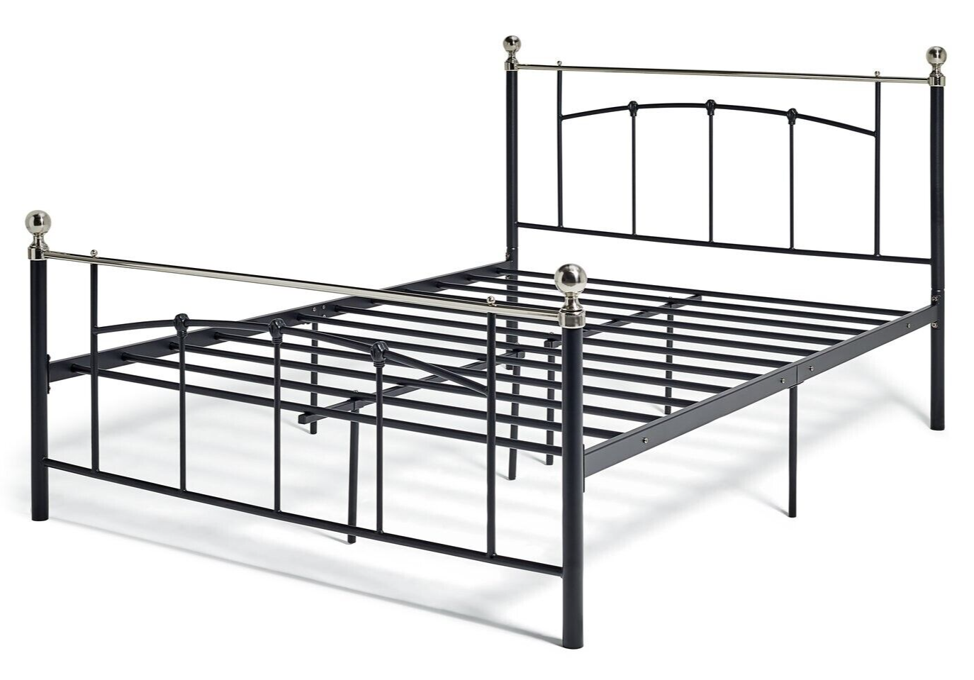 Yani Small Double Metal Bed Frame - Black | Classic Curved Design