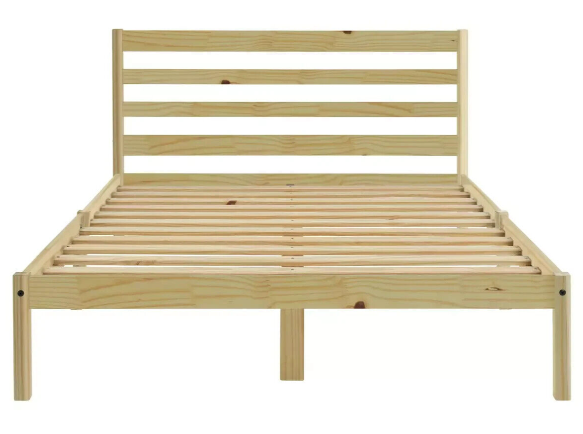 Home Kaycie Small Double Wooden Bed Frame - Pine | Sturdy Durable Furniture