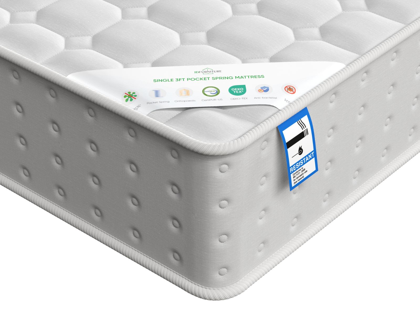 JD Orthopaedic Mattress Single | Sprung 8 Inch Kids Adults Bed