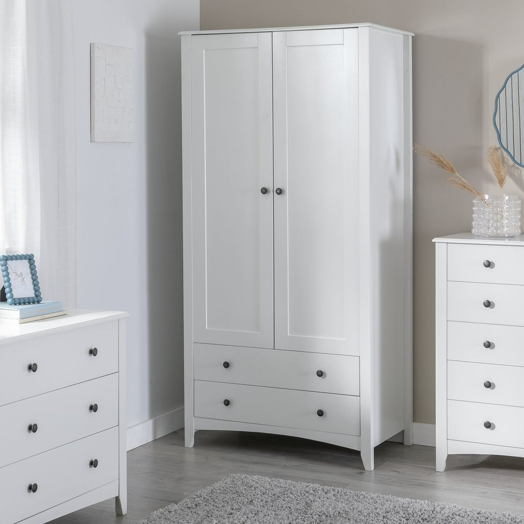 Minato 2 Door 2 Drawer Wardrobe - White ( B Grade )