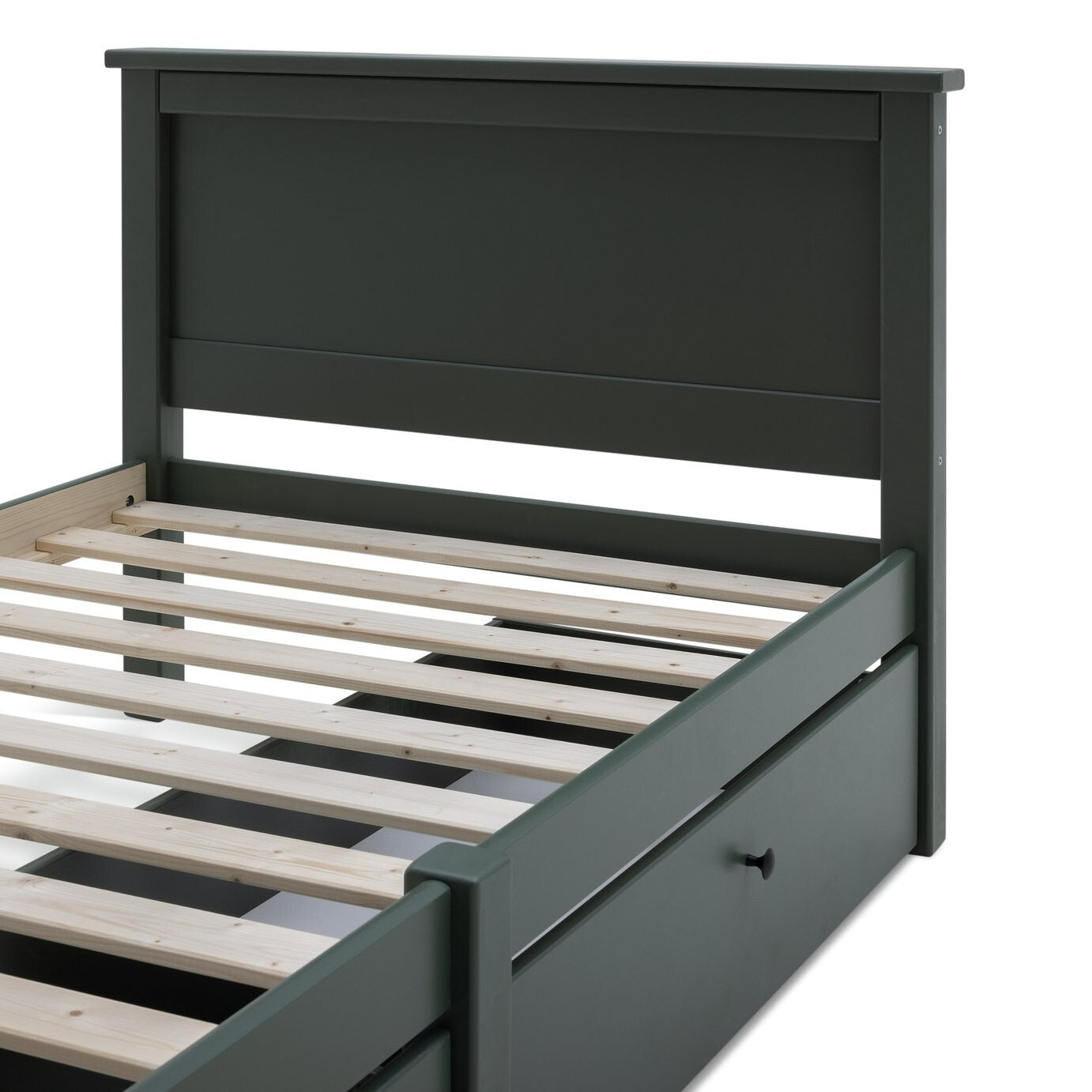 Habitat Brooklyn Single Bed Frame and Drawer - Green | Modern Bedroom Kids Room