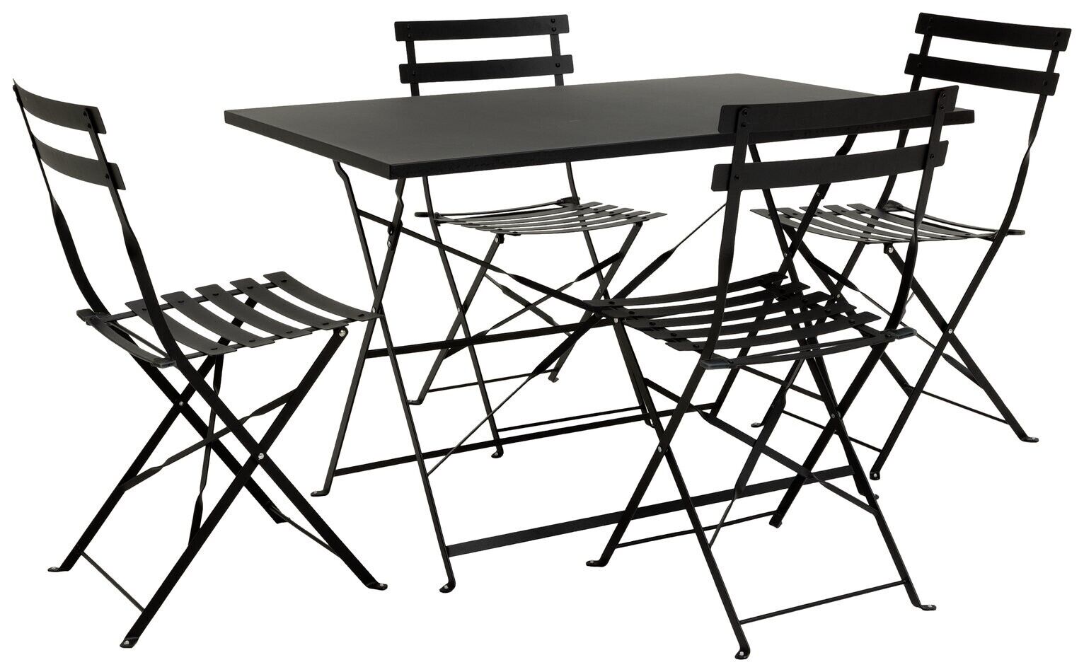 Habitat Eve 4 Seater Folding Metal Patio Set - Black (B+)