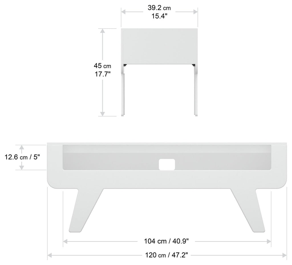 AVF TV Stand With Storage in Satin White - Up to 50 Inch TV Unit - 120cm Wide