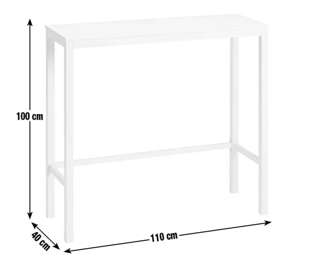 Toby 2 Seater Bar Table - White