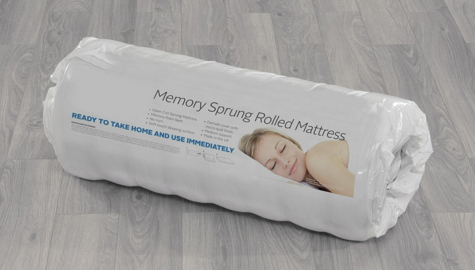 Home Elmdon Sprung Memory Rolled Kingsize Mattress
