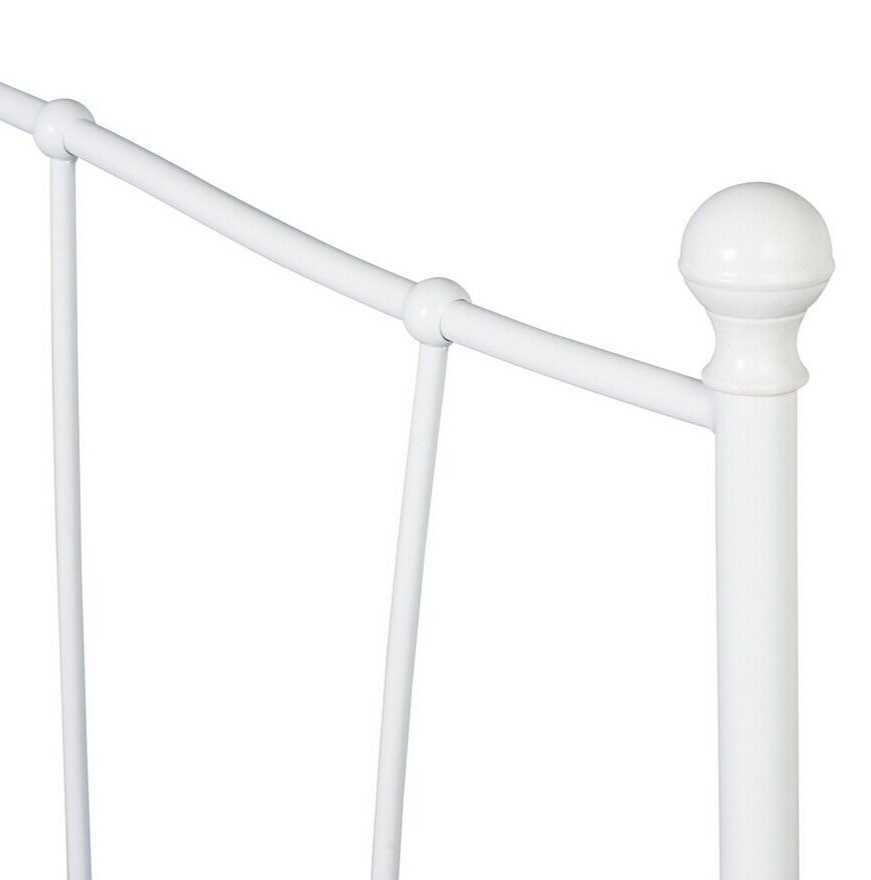 Fleur Small Double Metal Bed Frame - White | Bedroom Furniture for Teen or Guest
