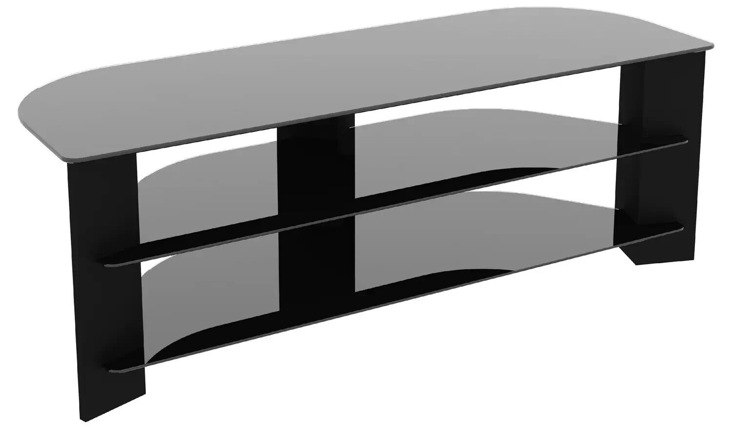 AVF Corner TV Stand With Storage in Black - Up to 65 Inch TV Unit Glass - 130cm