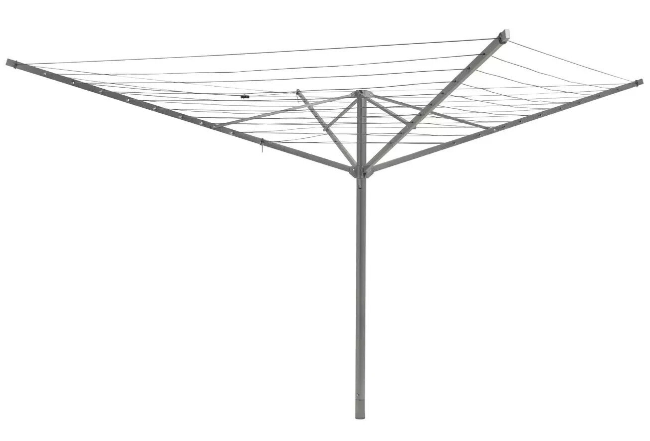 Home 50m 4 Arm All Metal Rotary Airer | Heavy Duty Outdoor Clothes Drying Line