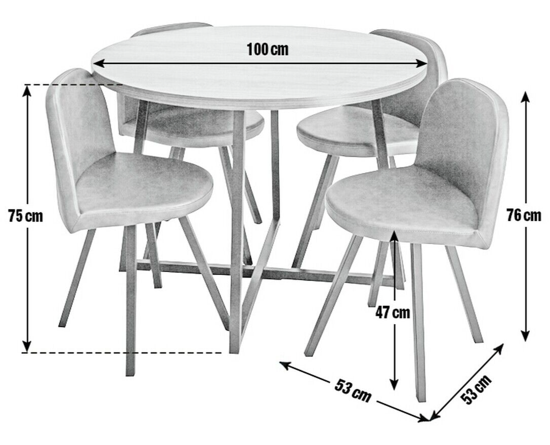 Habitat Nomad Oak Dining Table & 4 Chocolate Chairs | Modern Dining Set for Home