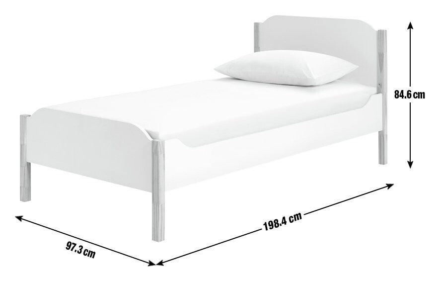 Habitat Nico Single Wooden Bed Frame - White & Pine