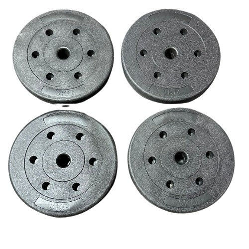 20kg Weight Plates Set For Dumbbells & Barbell - 1 Inch 4x 5kg Discs