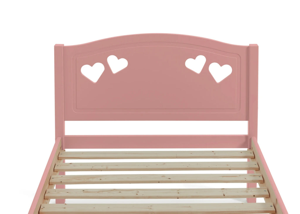 Mia Single Bed Frame - Pink With Memory Foam Mattress