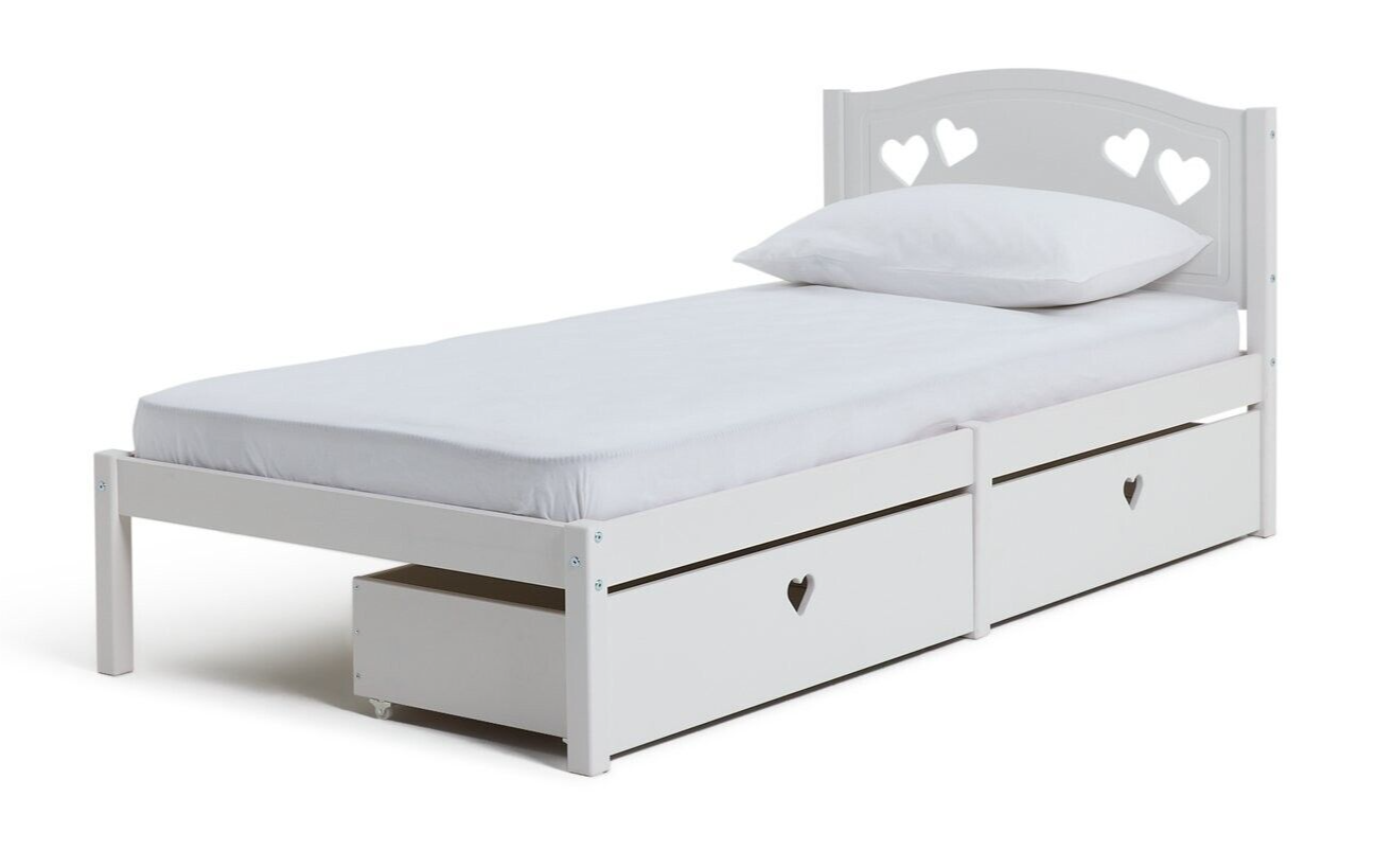 Habitat Home Mia Single Bed Frame with 2 Drawers White | Storage Bed ( B Grade )