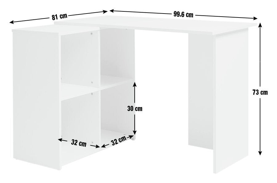 Home Malibu Corner Office Desk White | Modern Workstation Furniture ( B Grade )