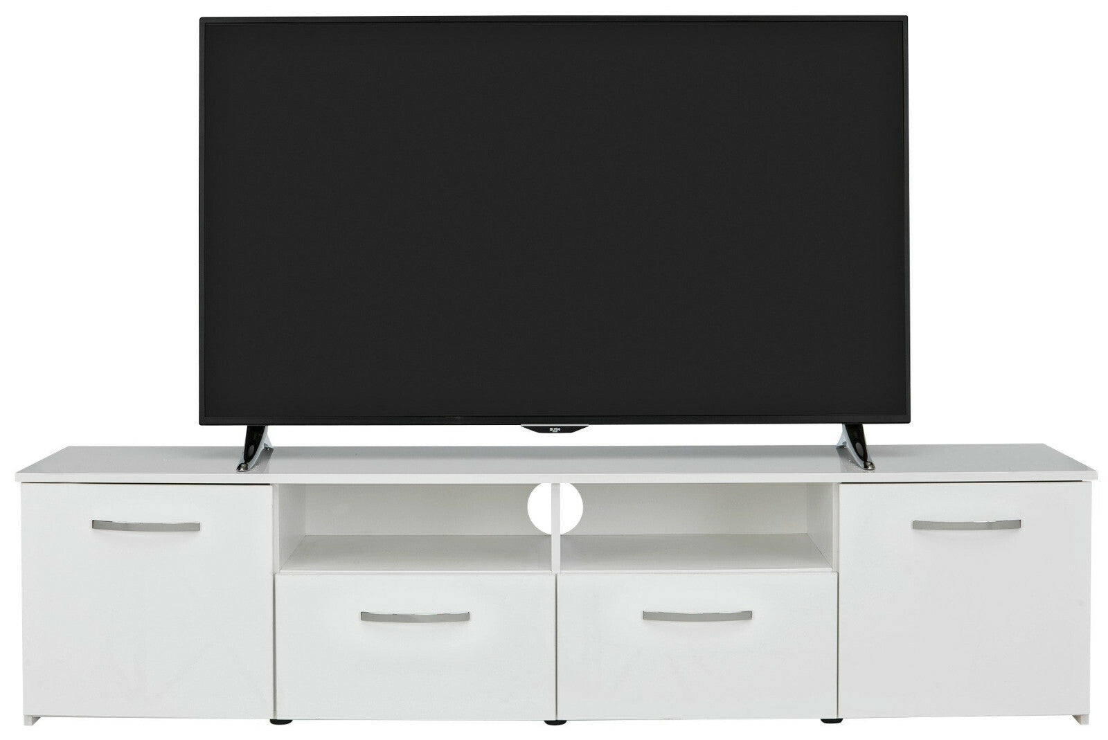 Home Hayward 2 Door TV Unit - White Gloss | Modern Stylish TV Stand Living Room