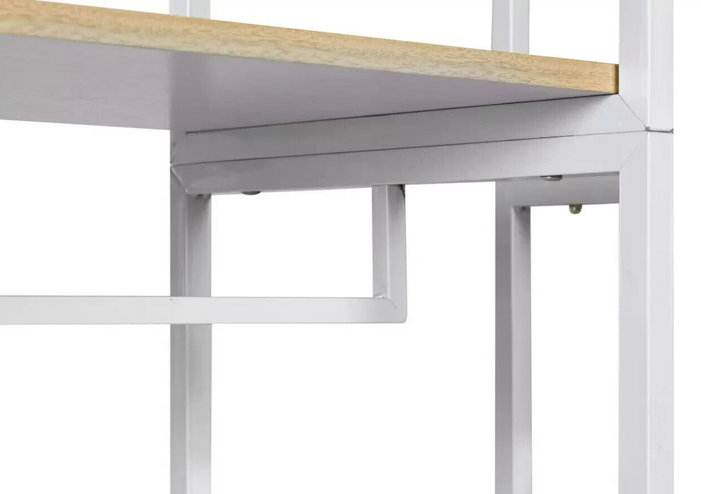 Double 2 Rail 4 Shelf Wardrobe White | Open Closet Organizer Hanging Storage