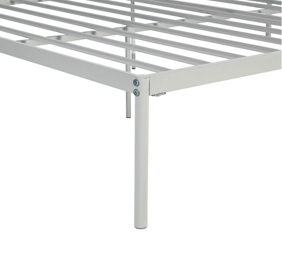 Freja Double Metal Bed Frame - Silver | Bedroom Furniture for Teen or Guest Room