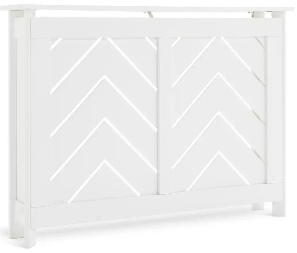 Habitat Chevron Small Radiator Cover - White | Stylish Heater Cover for Modern