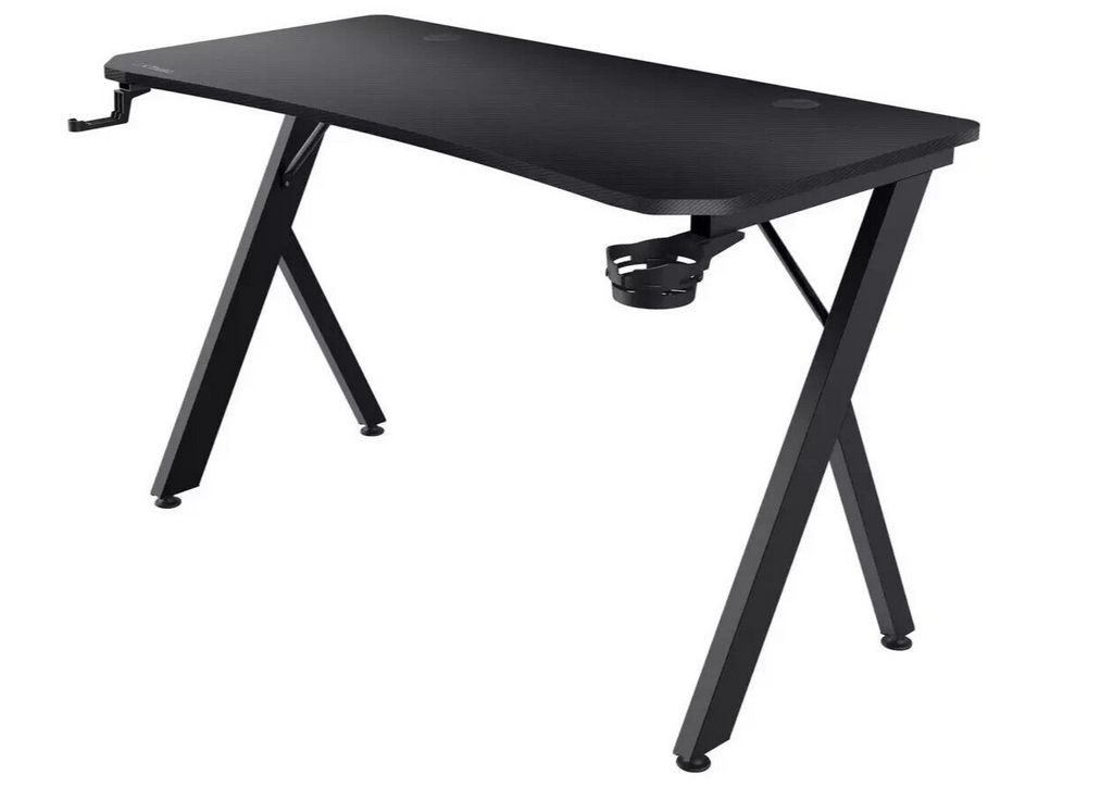 Trust GXT700 Omnius Gaming Desk - Black | Gaming Table Cup Holder Headset Hook