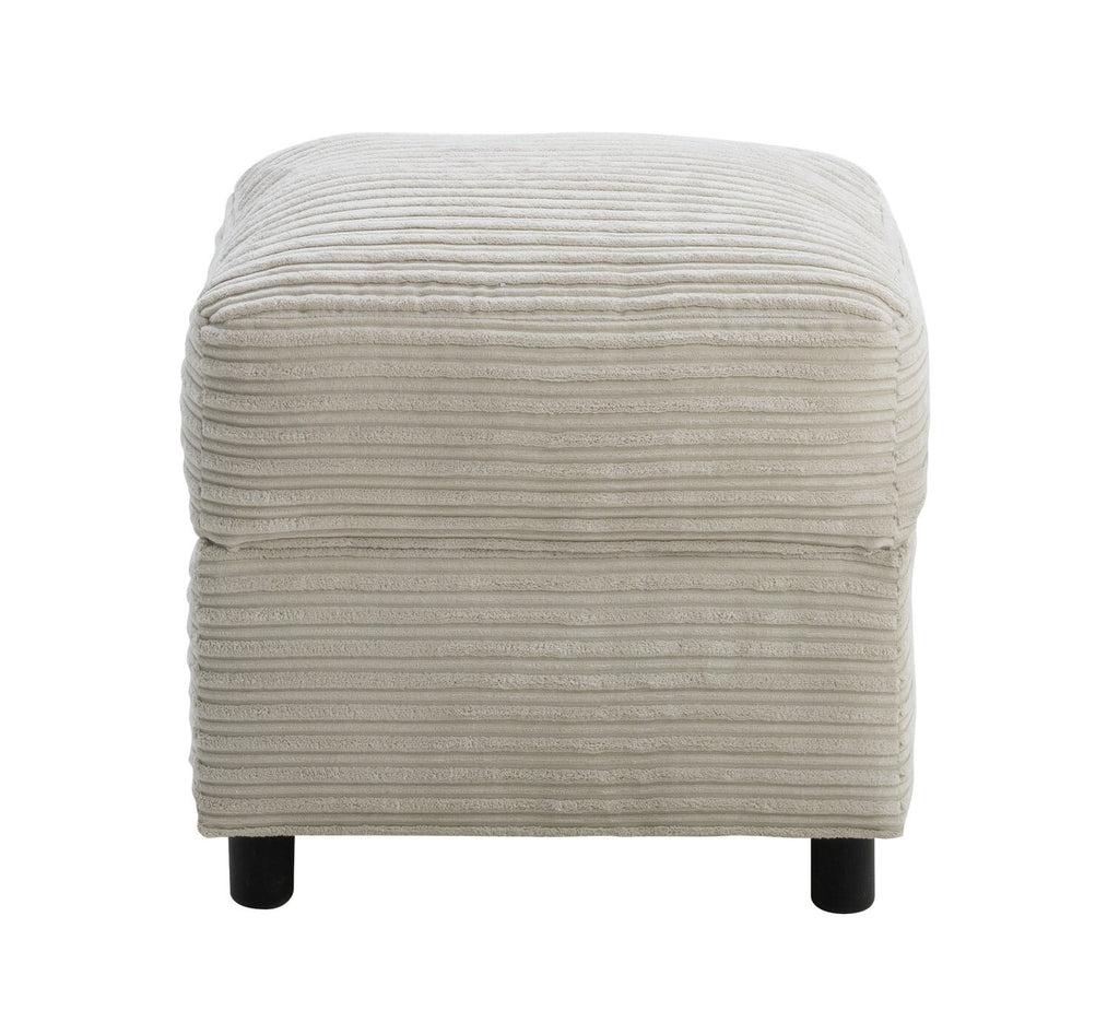 Harry Fabric Storage Footstool - Stone