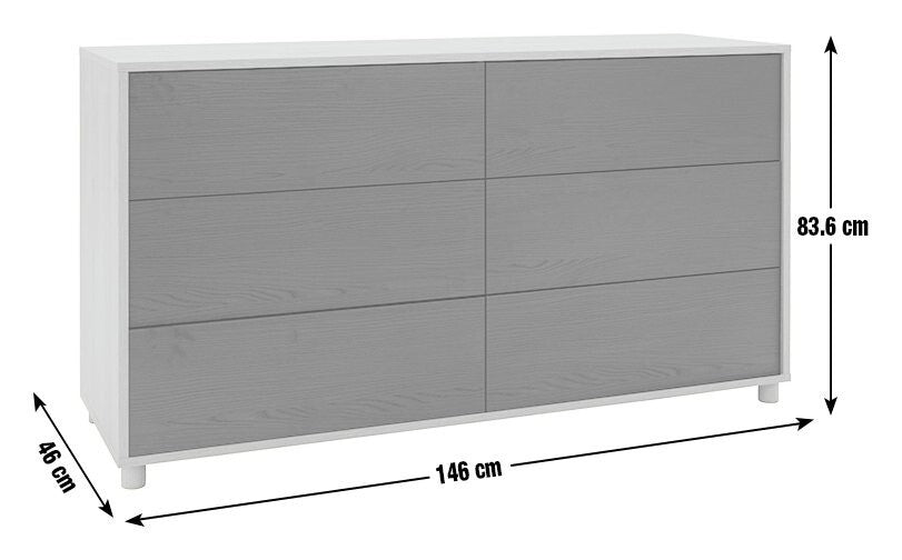 Habitat Koda 3+3 Drawer Chest - Black