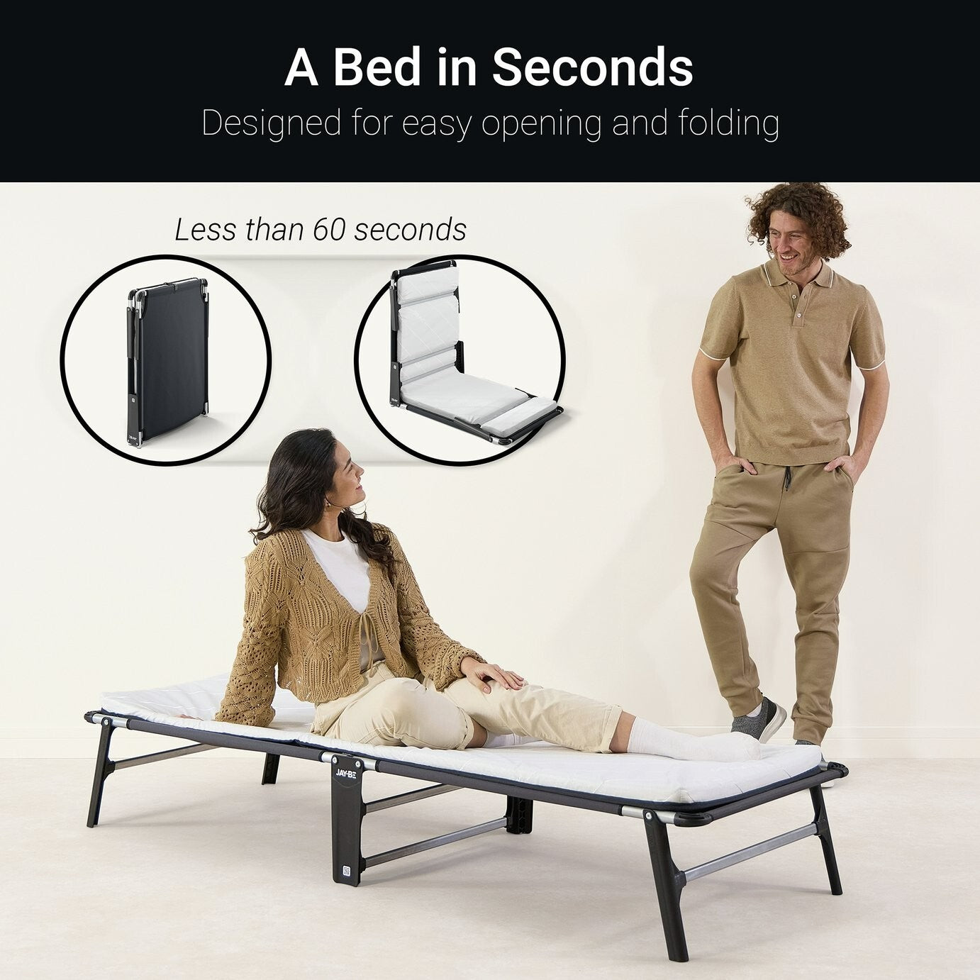 Jay-Be Compact Folding Bed with Mattress - Single