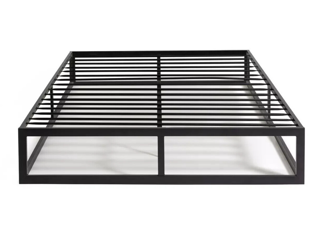 Platform Double Metal Bed Frame - Black | Bedroom Furniture for Teen or Guest Ro