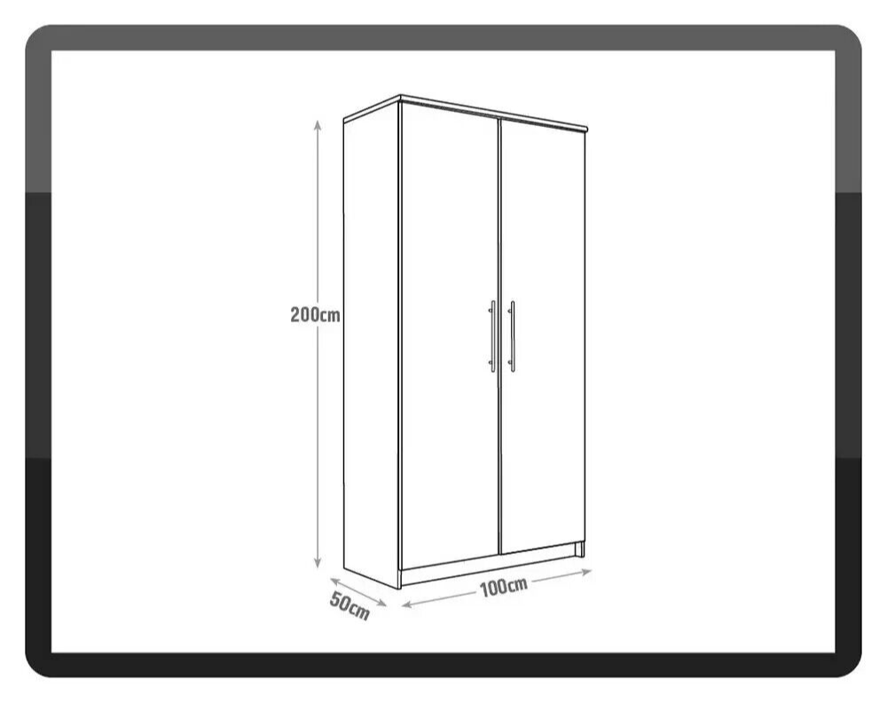 Normandy 2 Door Wardrobe - White ( B Grade 32637 )