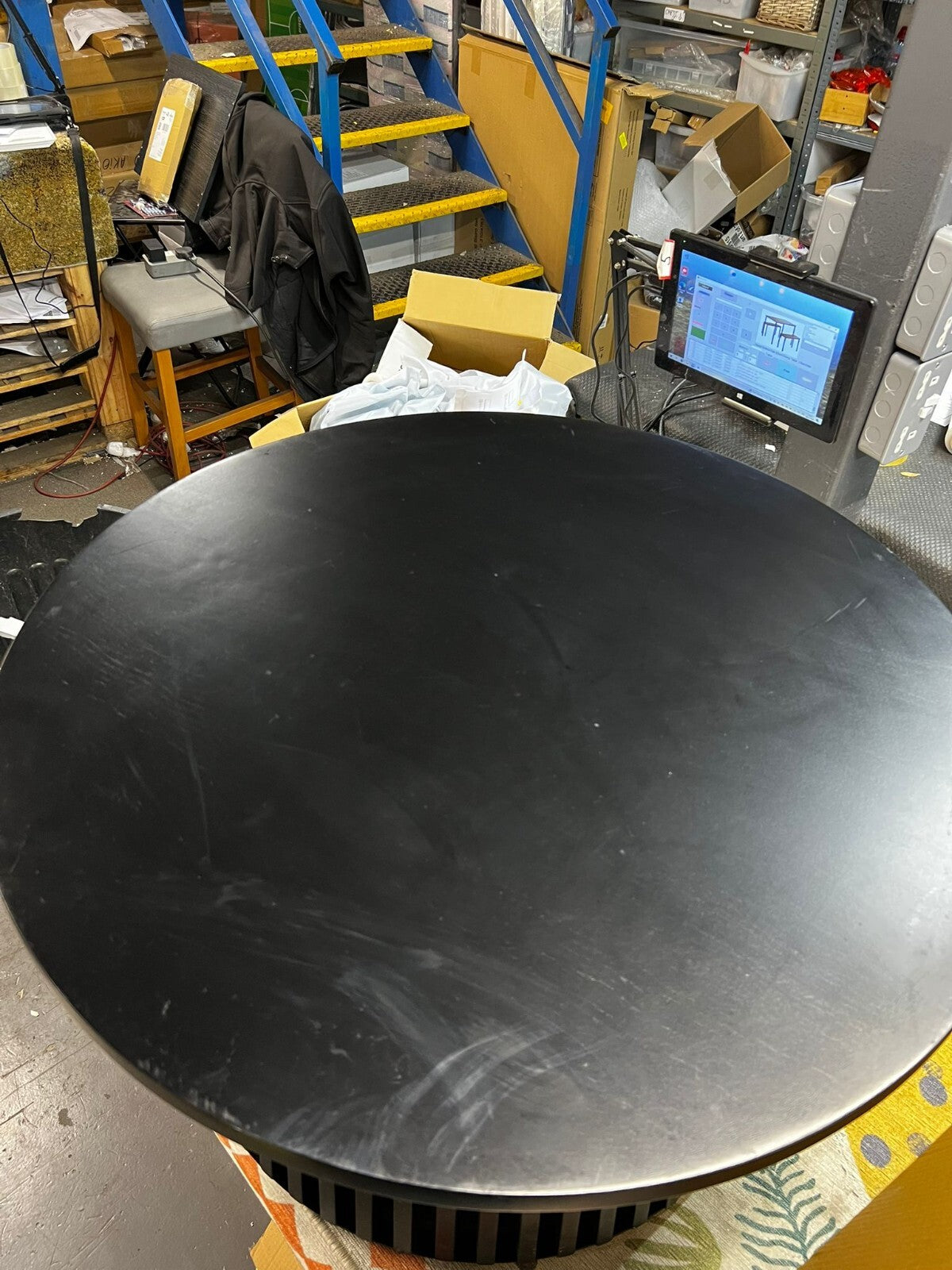 Habitat Jericho Round Coffee Table Black | Modern Design Living ( B Grade )