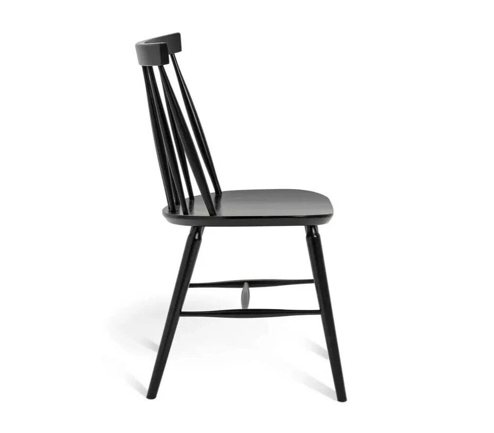 Habitat Talia Pair of Solid Wood Dining Chairs - Black