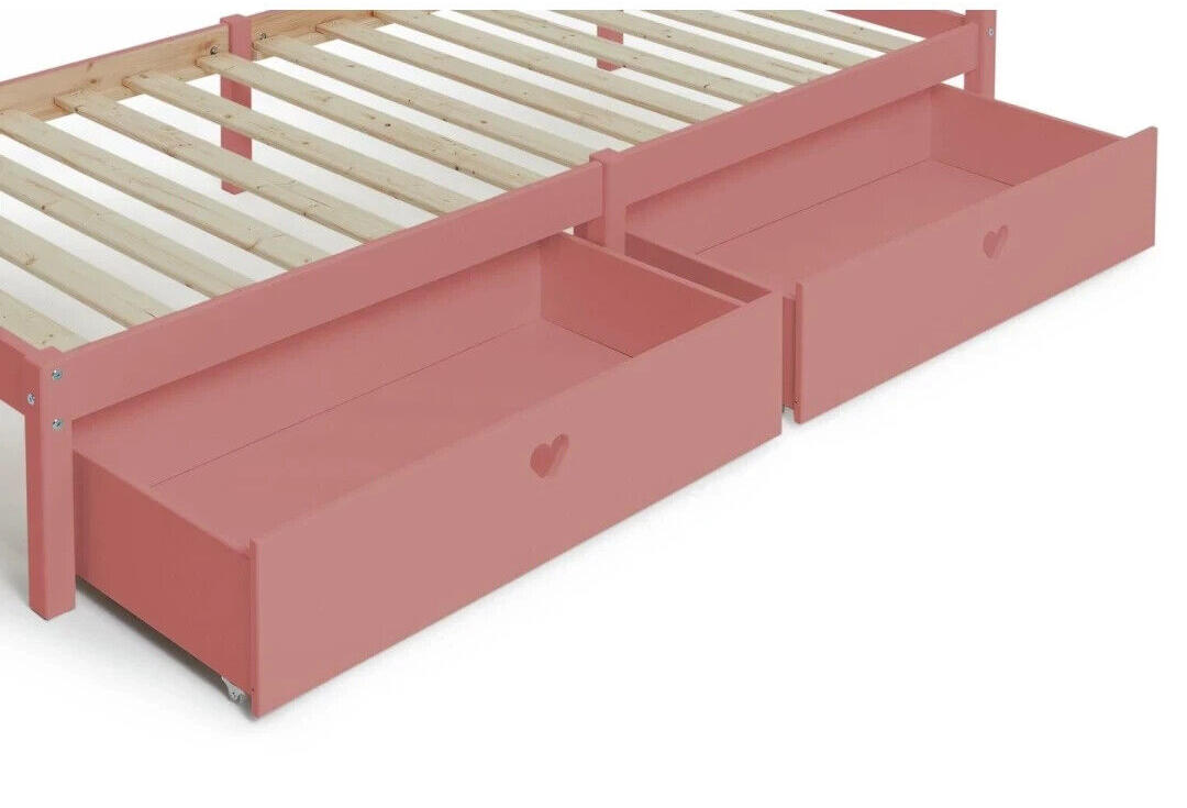 Mia Solid Wood 2 Drawers - Pink