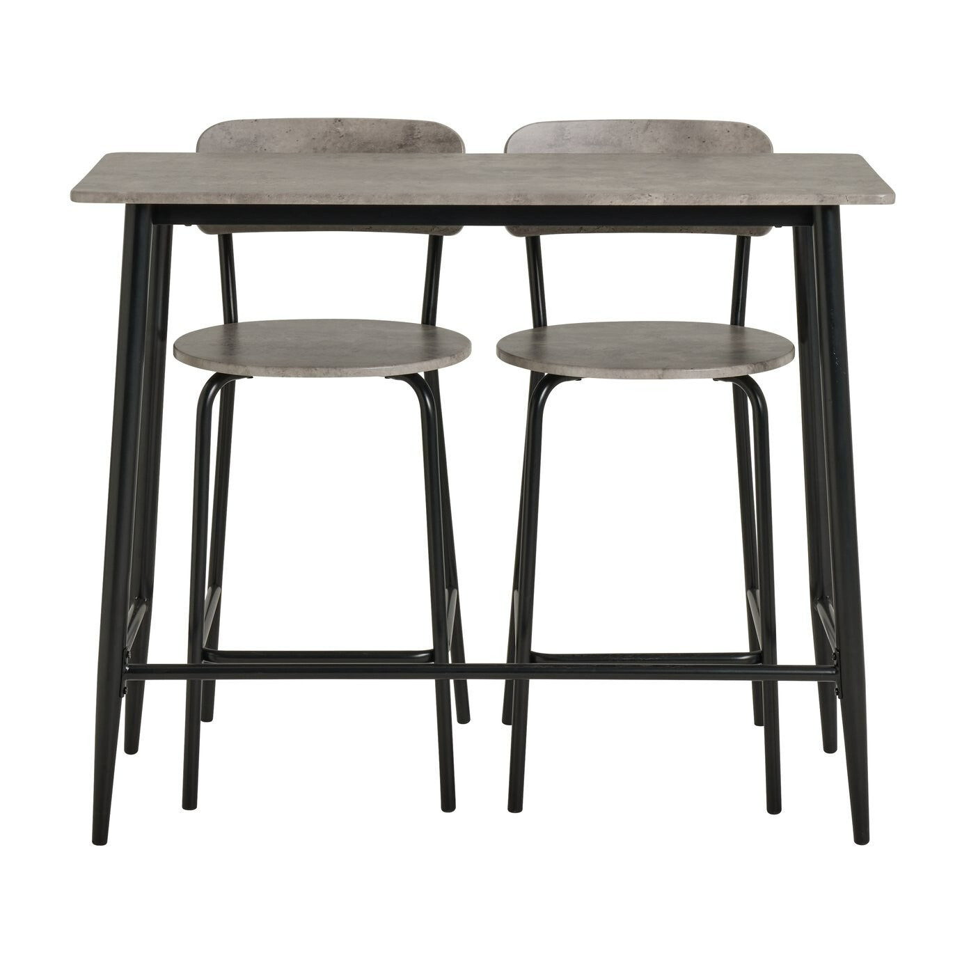 Home Crowe Grey Dining Table & 2 Grey Stools