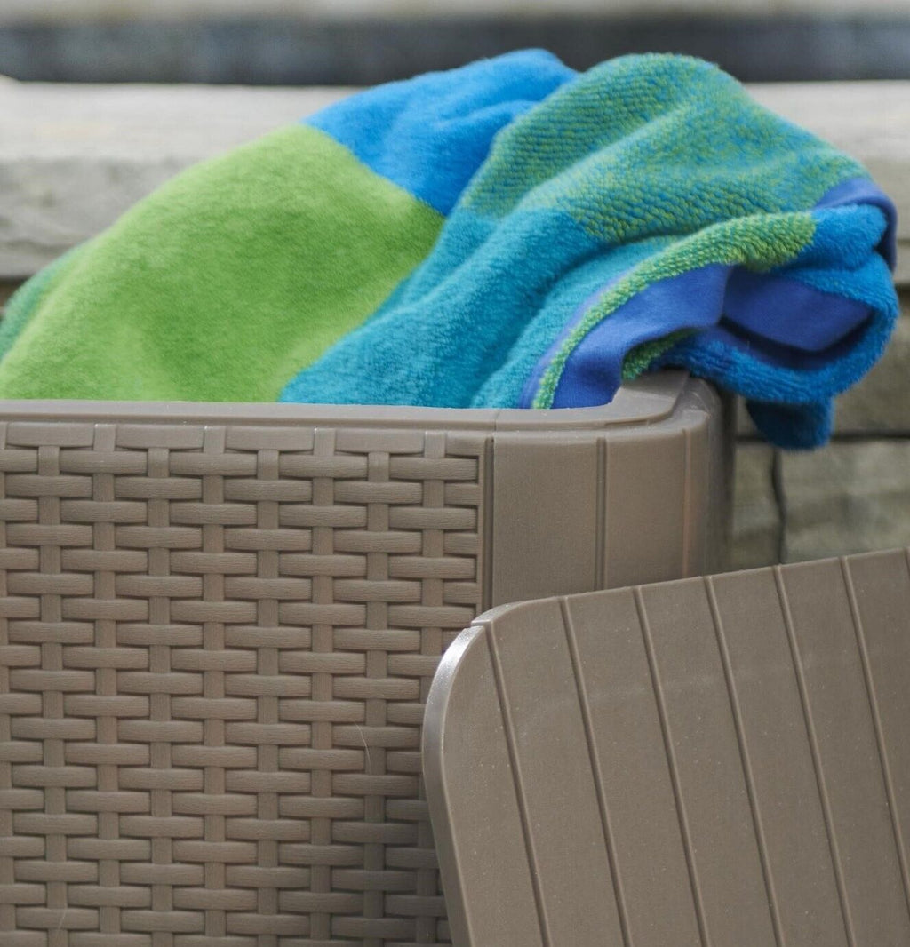 Keter Iowa 2 Seater Rattan Effect Garden Bistro Set Cream | Outdoor Patio Set