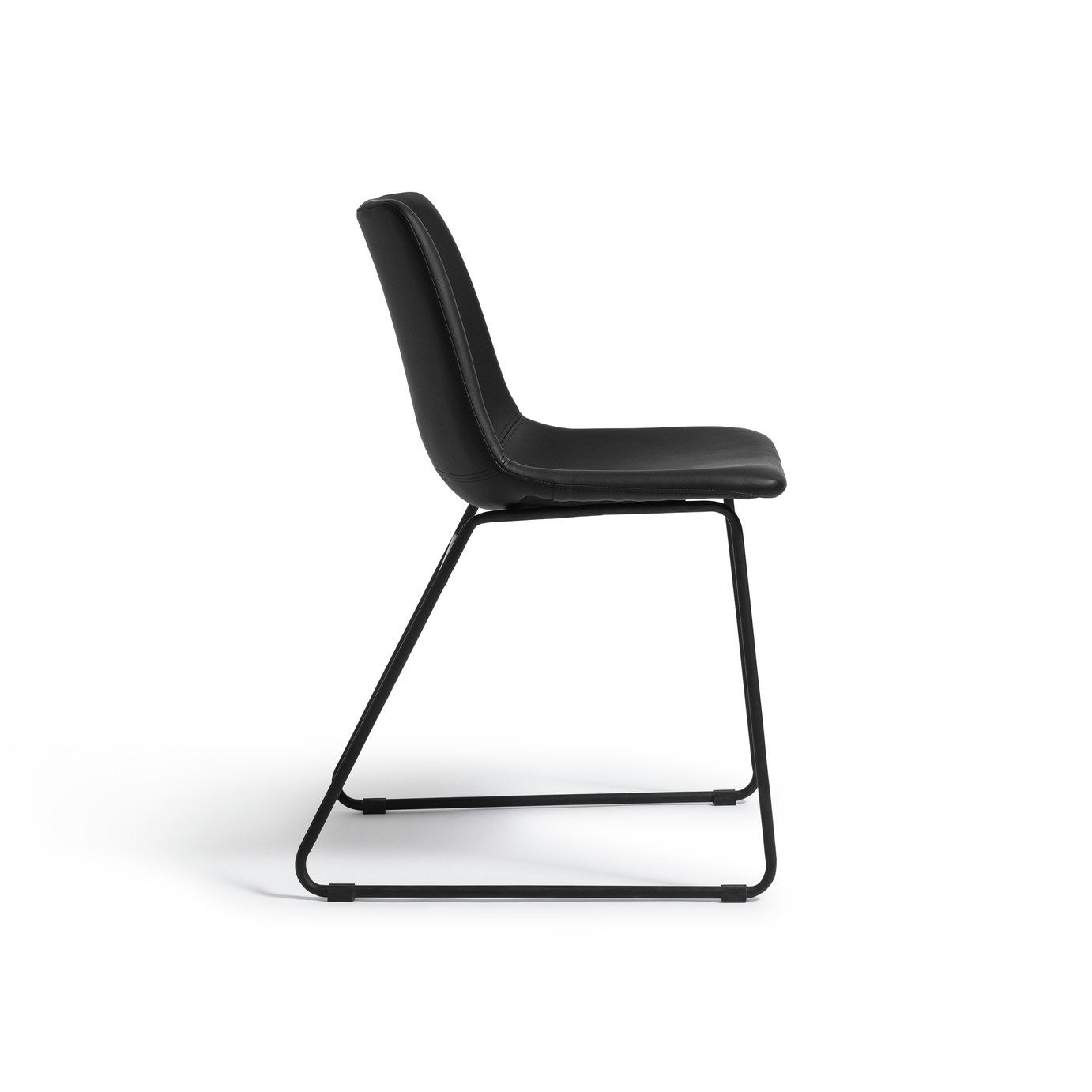 Joey Pair of Faux Leather Dining Chairs - Black | Modern dining chairs