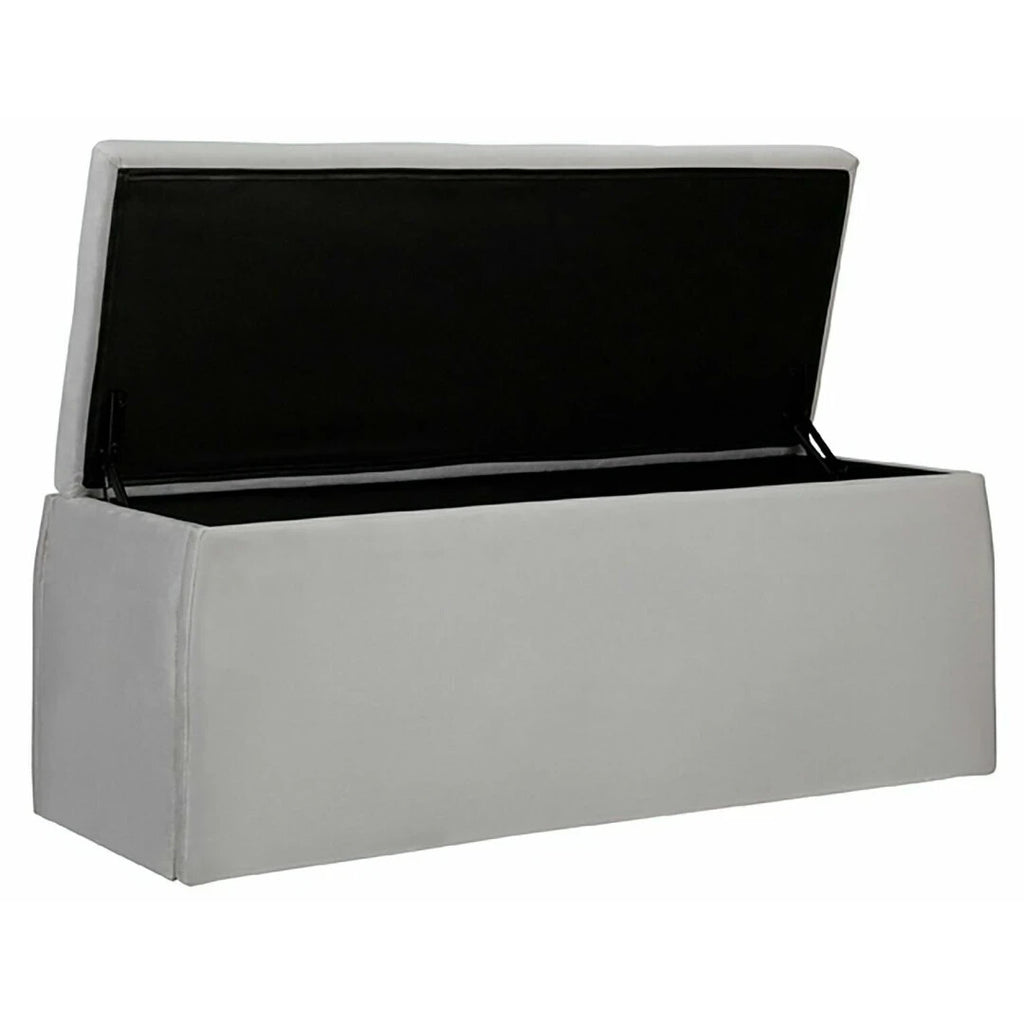 Habitat Harrogate Velvet Ottoman - Grey | Grey Velvet Ottoman Storage Bench Seat