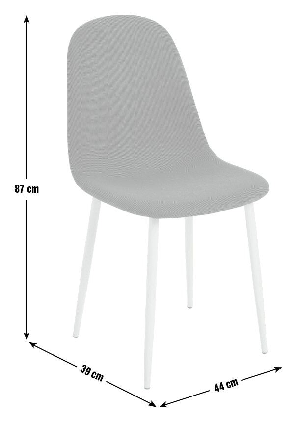 Beni Pair of Corduroy Dining Chairs - Green