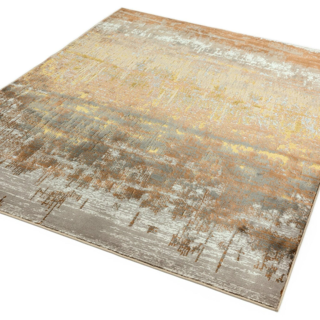 Asiatic Aurora Shiny Abstract Gold Cut Pile Rug - 170x120cm