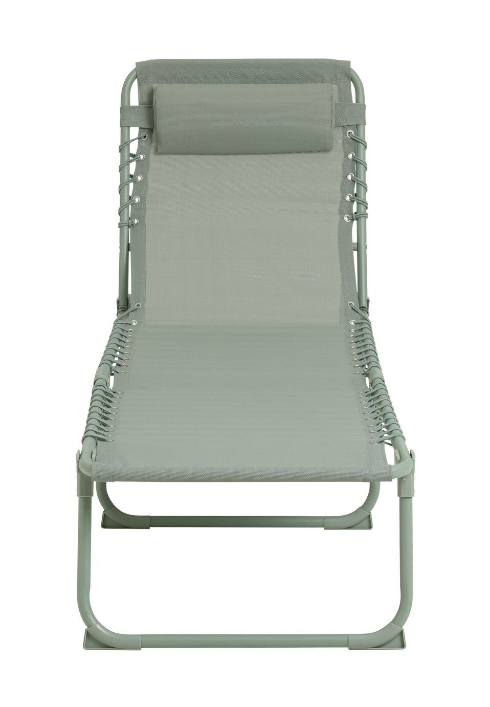 Home Set of 2 Folding Metal Sun Loungers - Green