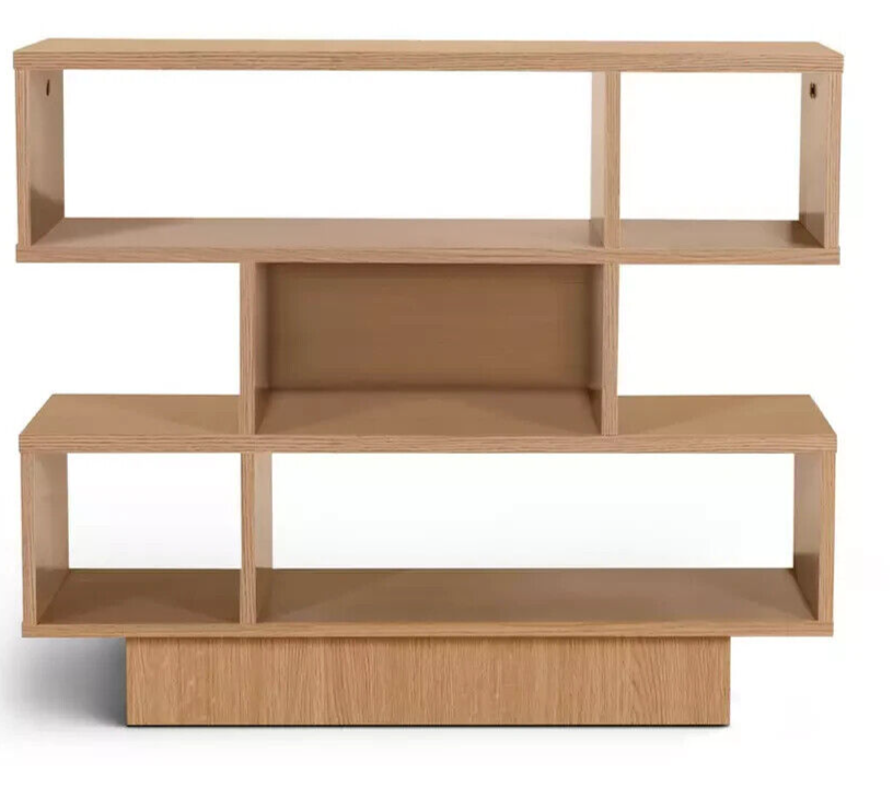 Home Cubes Short Shallow Shelving Unit - Oak Effect