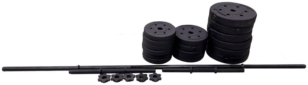 Opti Vinyl Dumbbell and Barbell Set - 50kg | Adjustable Dumbbells and Bar Set