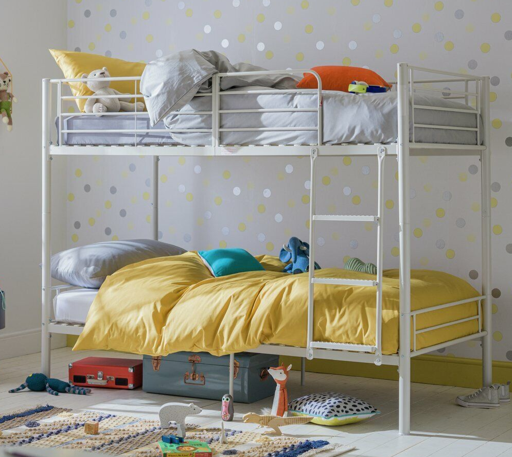 Home Mason Take Home Today Metal Bunk Bed White | Sturdy Space Saving Bed Kids