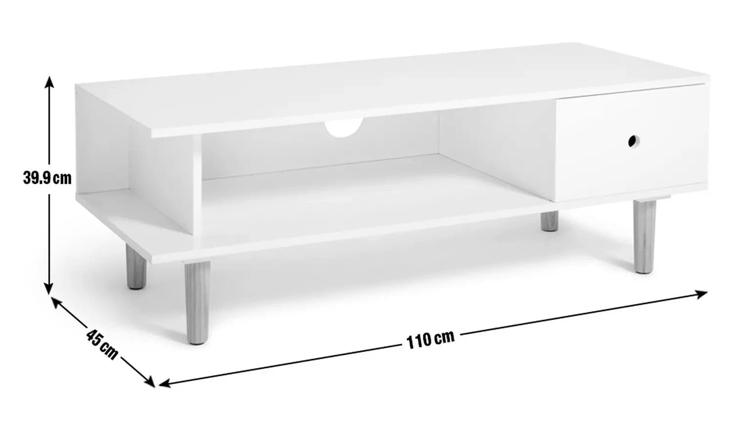 Habitat Cato 1 Drawer TV Unit - White