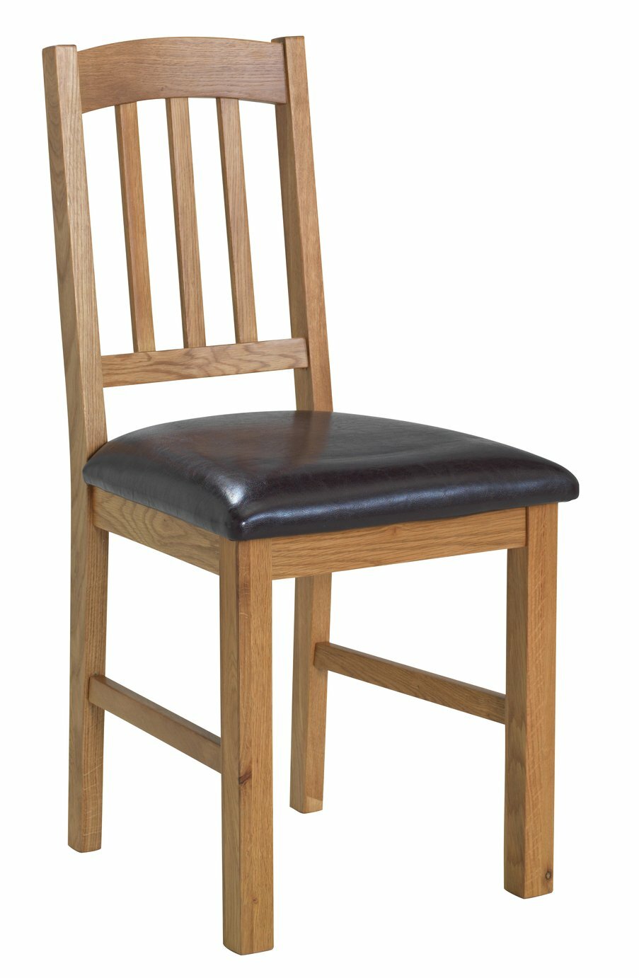 Pair of Solid Oak Slatted Chairs